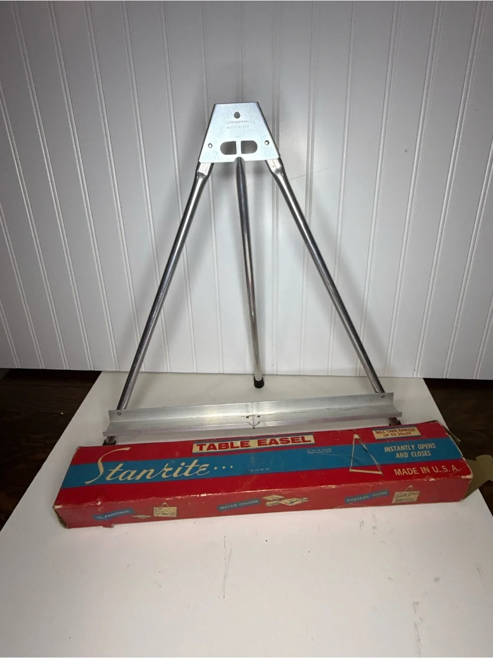 Stanrite Table Easel No 152 aluminum holds 20”X  24” canvas Made In Newark NJ